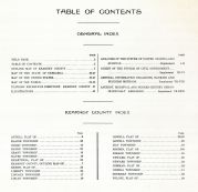 Table of Contents, Kearney County 1923